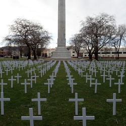 Dunedin memorial with crosses